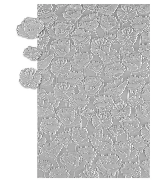 Spellbinders Field of Poppies 3D Emboss & Cut Folder