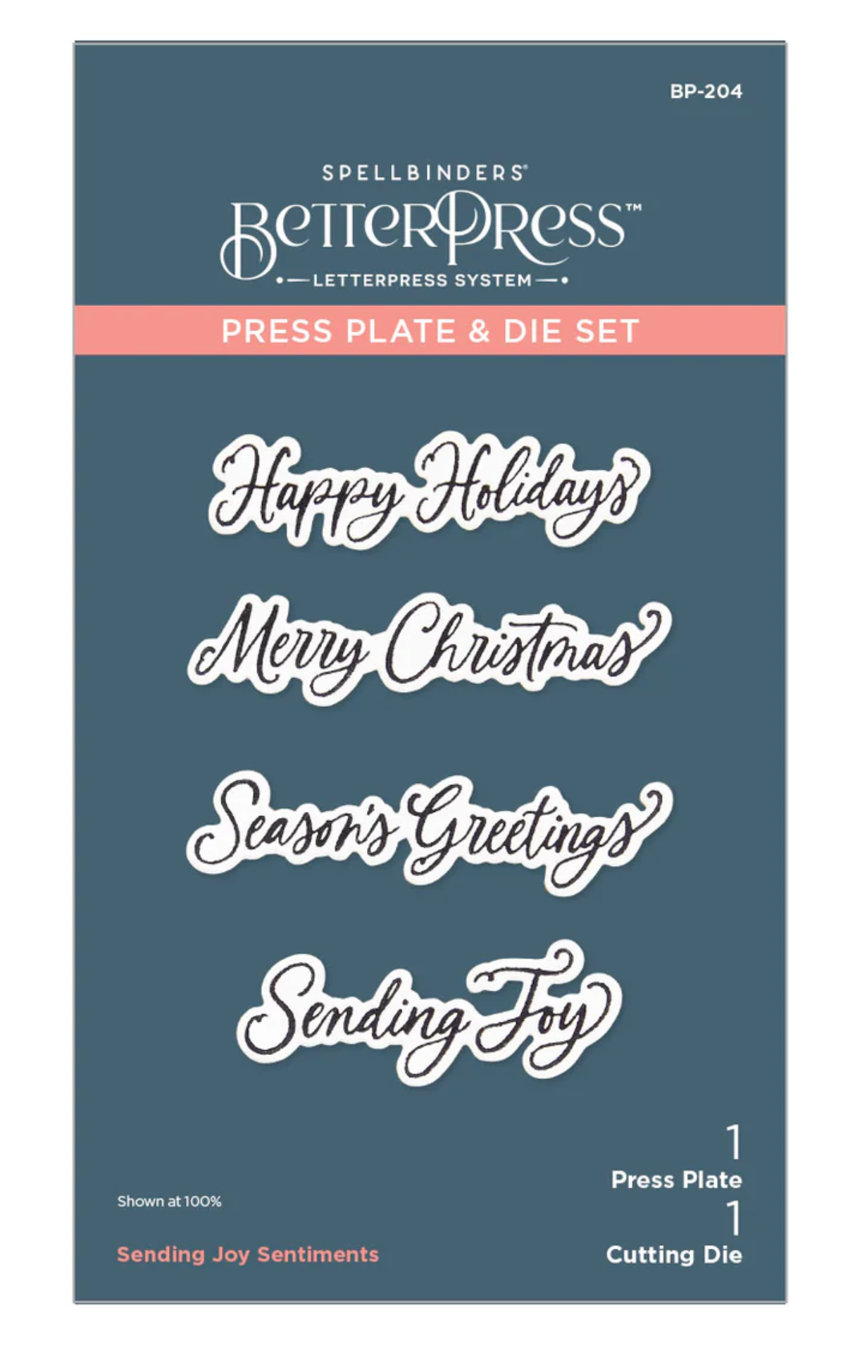 Spellbinders Sending Joy Sentiments Press Plate & Die