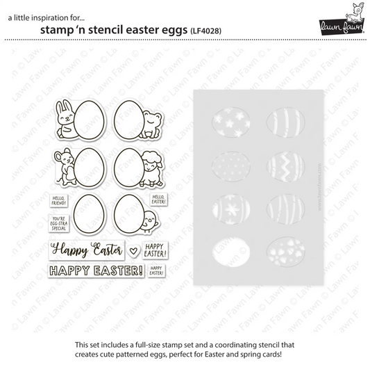 Lawn Fawn Stamp 'n Stencil Easter Eggs Bundle