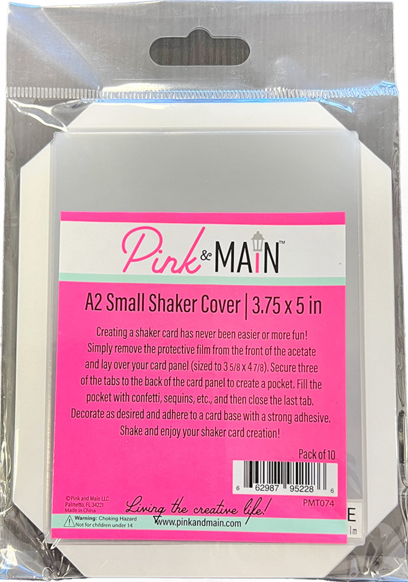 Pink and Main A2 Small Shaker Cover packaging with pink label