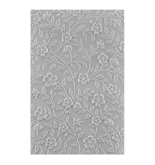 Floral patterned paper with gray background