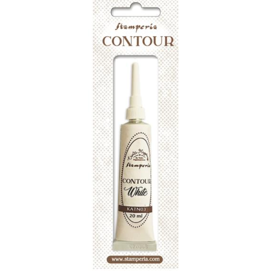 Stamperia Contour White tube packaging on a white background