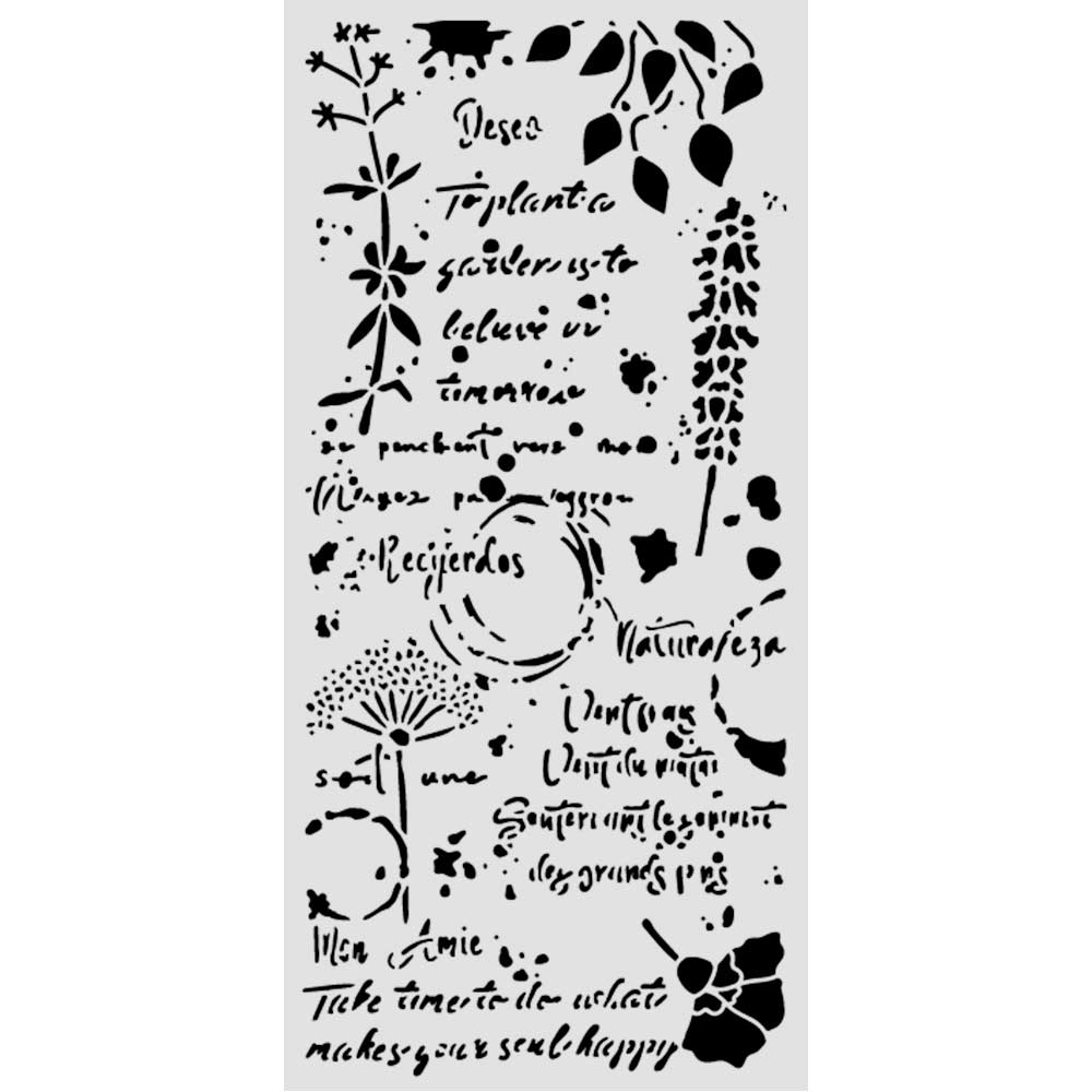 Stamperia Flowers and Poems Flowers and Writing Stencil