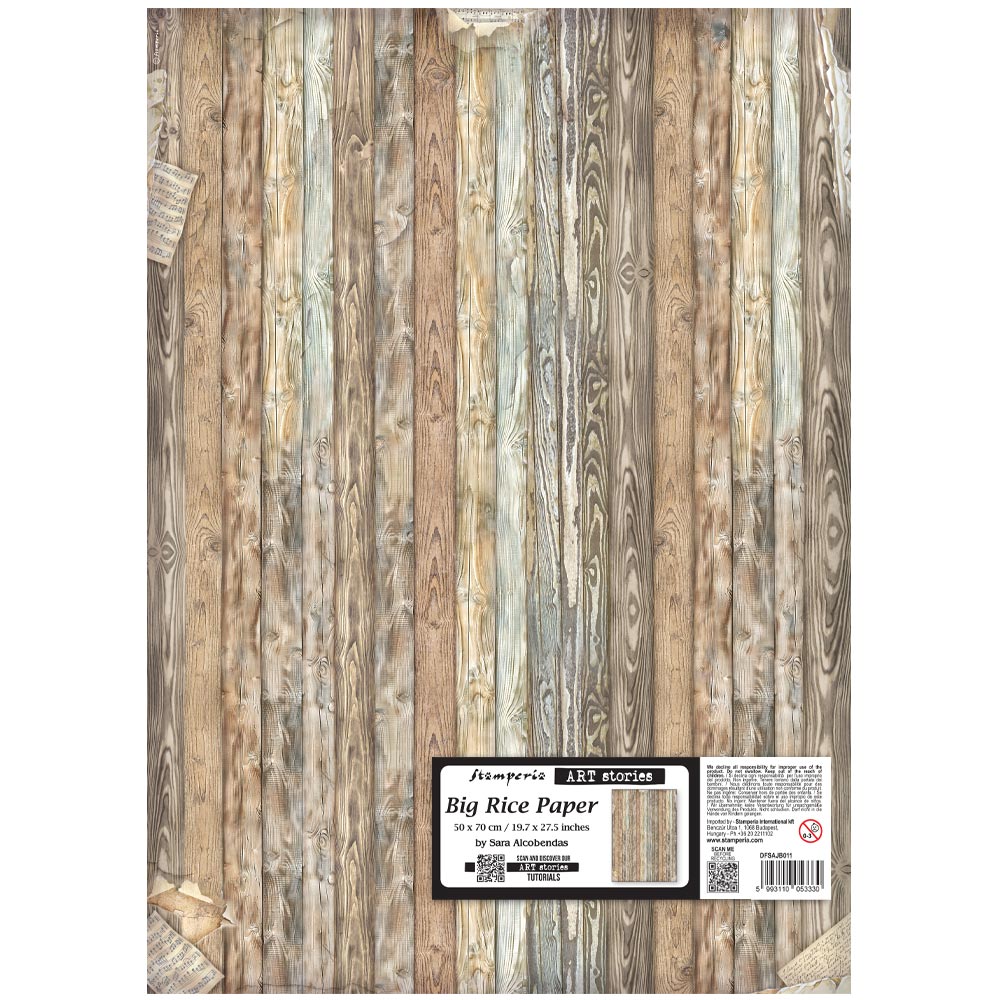 wooden planks rice paper on a white background