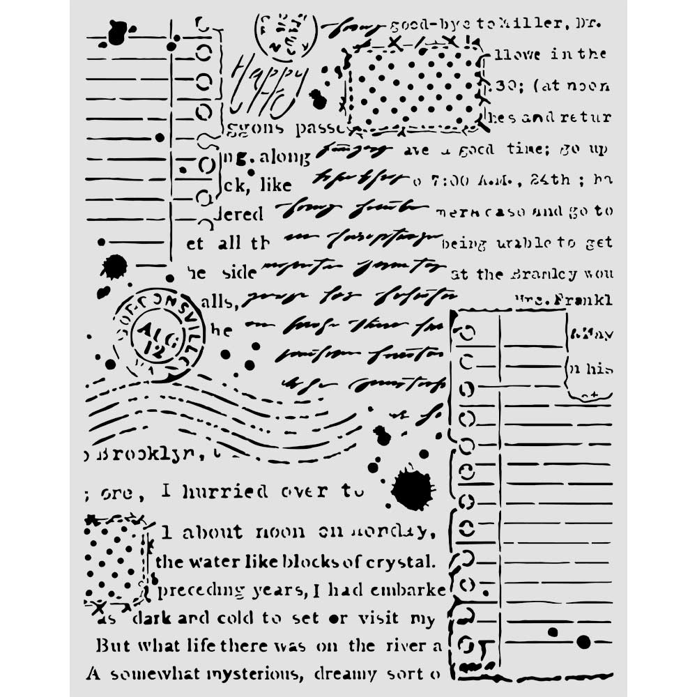 Stamperia Cozy Family Letters Stencil