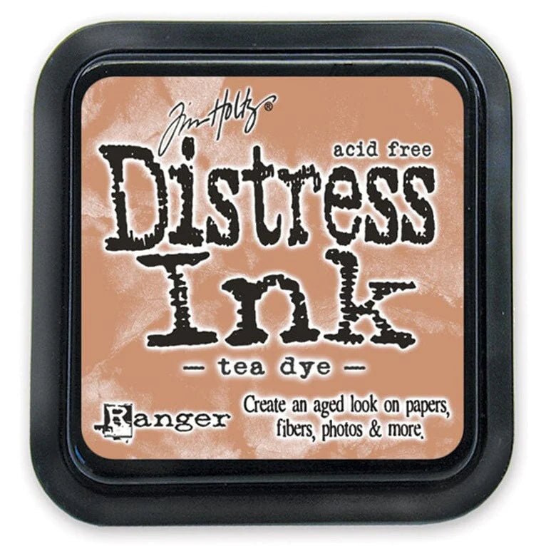 Tim Holtz Distress Ink pad for tea dye on a white background