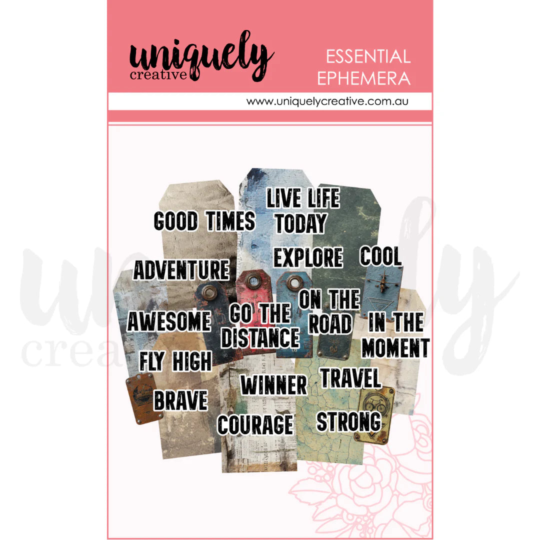 Uniquely Creative Grunge Tags & Titles Ephemera