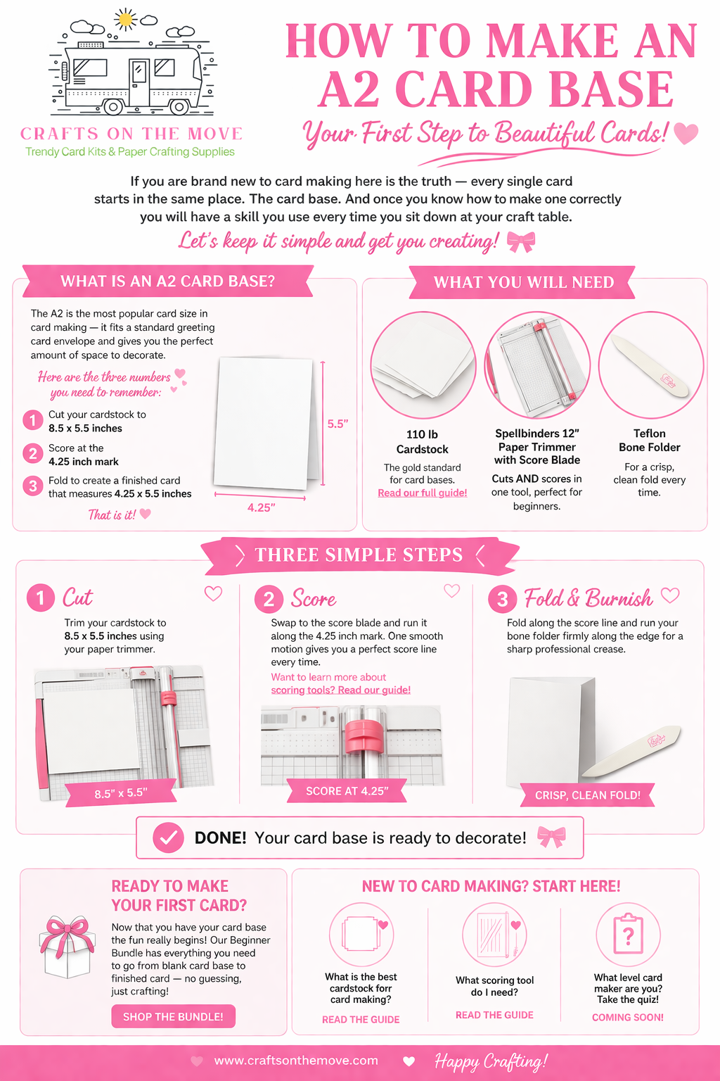 step by step instructions with images on how to make an A2 card base