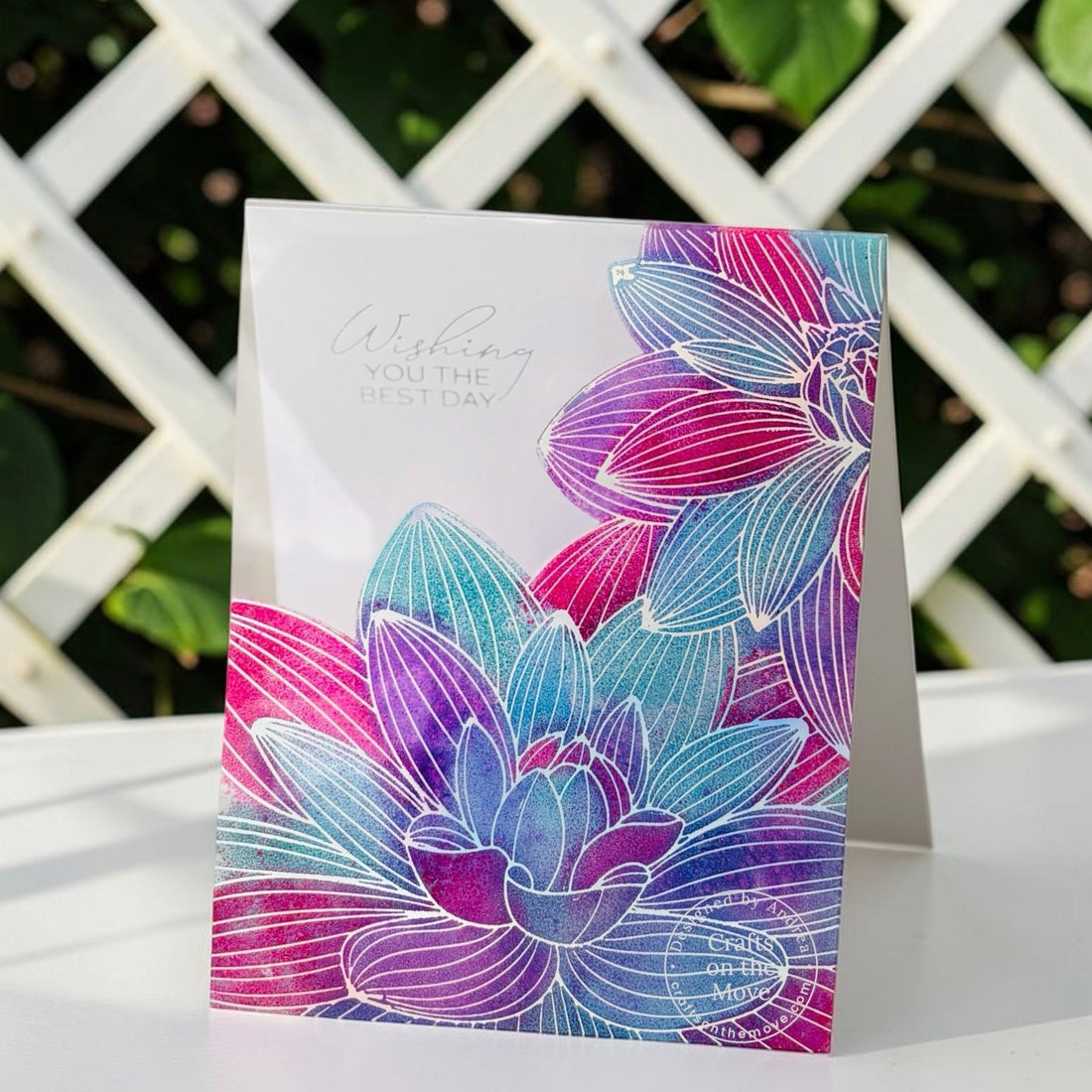 Easy to replicate Faux Stained Glass Card with Glimmer Hot Foil