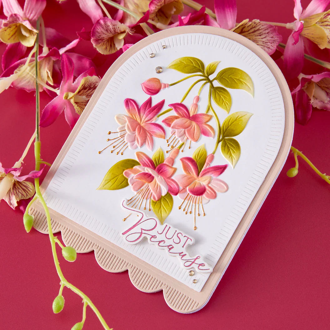 Elegant Pink Fuchsia Arch Shaped Card