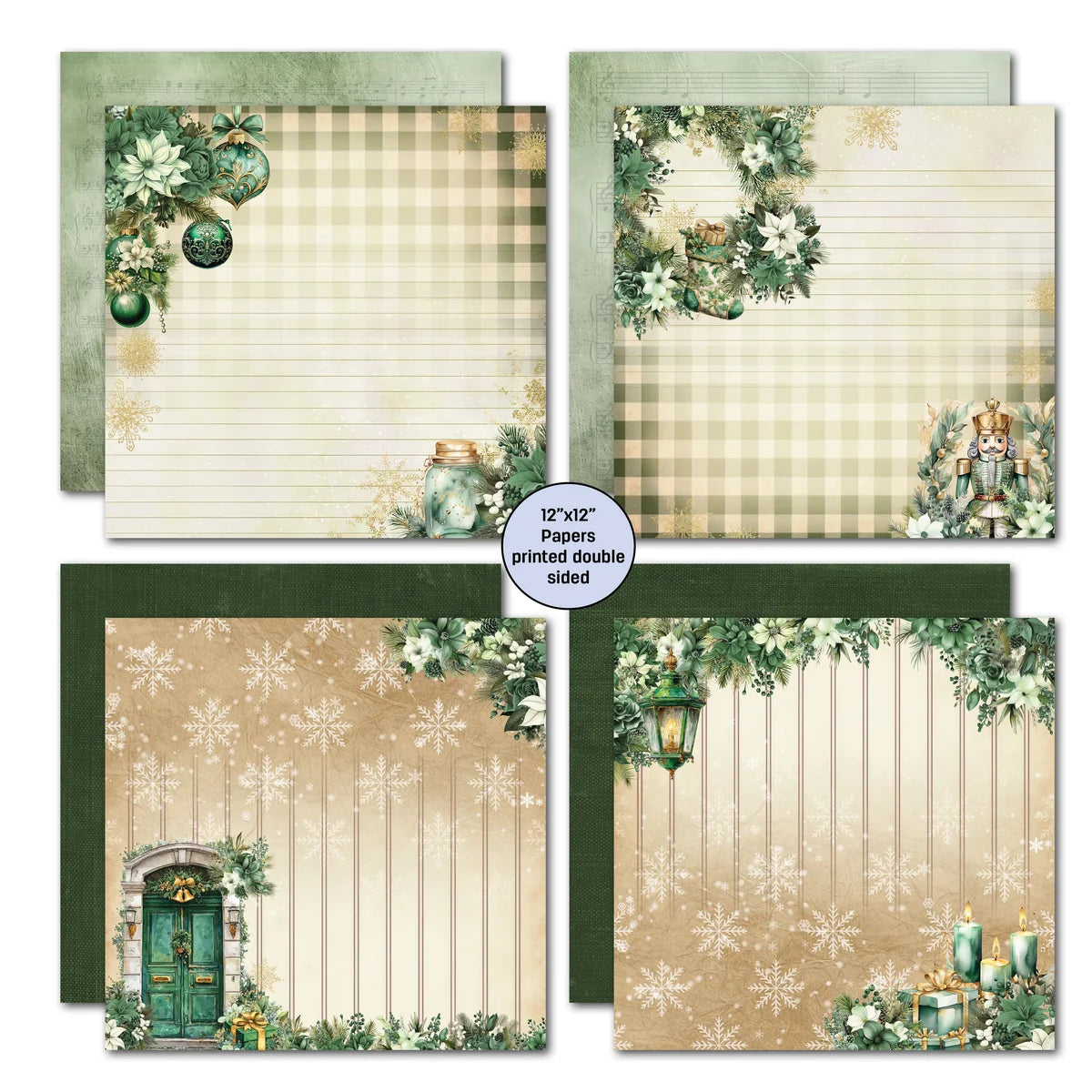3Quarter Designs Pine Festivities 12x12 Designer Paper & Diecuts Set