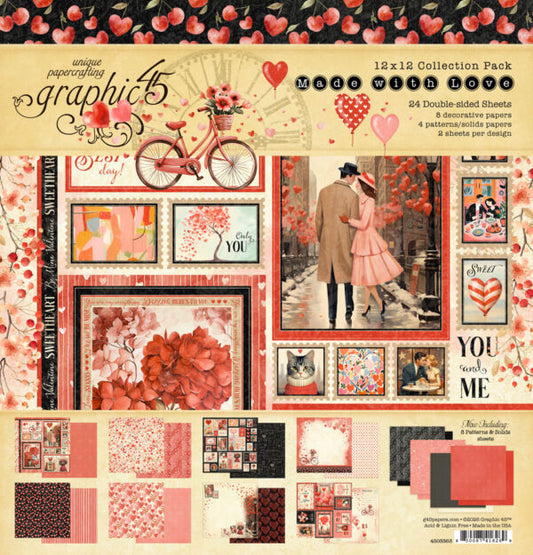 Graphic 45 Made with Love 12×12 Collection Pack
