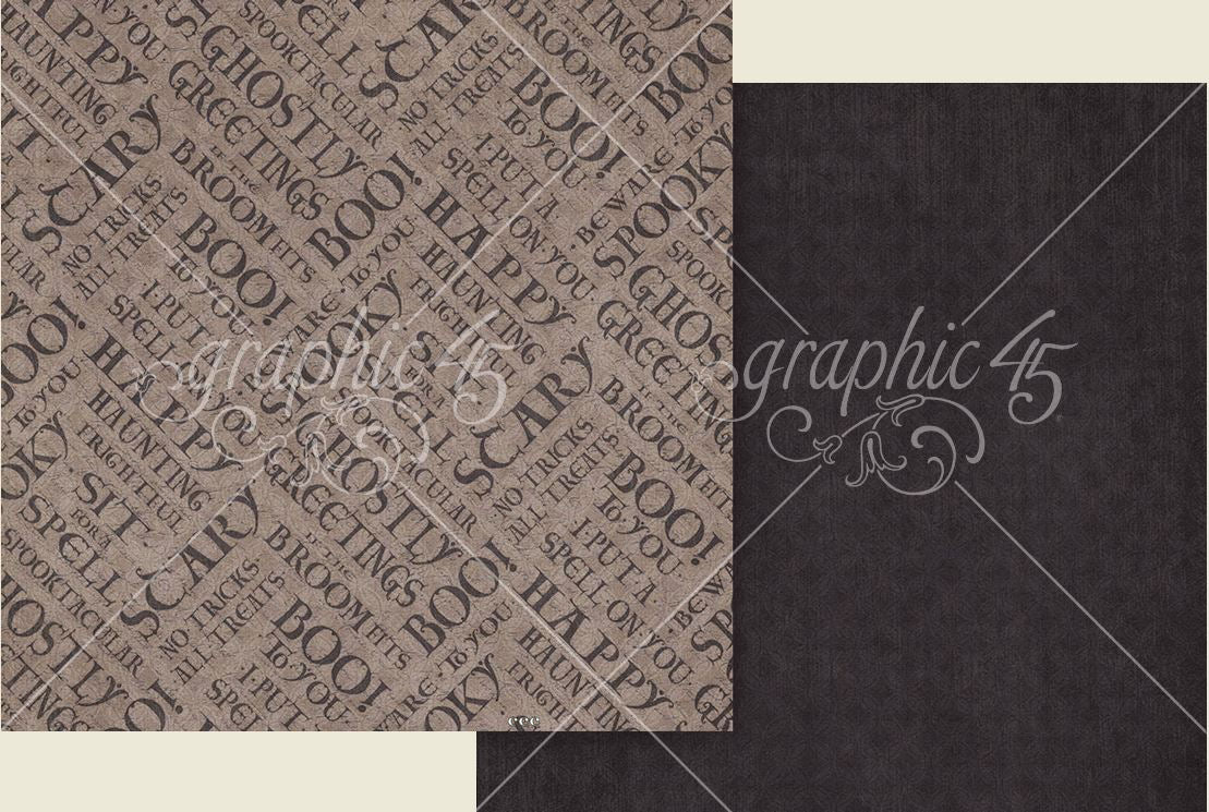 Graphic 45 Ghostly Greetings Solid 12" x 12" Collection