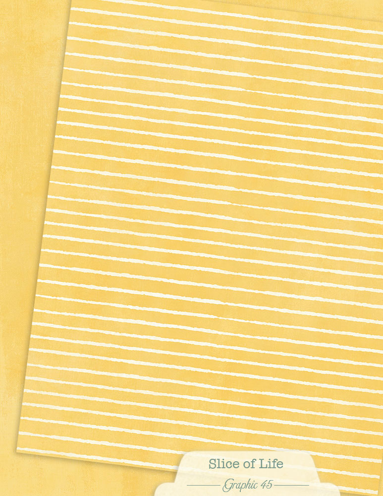 Yellow paper with white line pattern and 'Slice of Life' branding on a yellow background