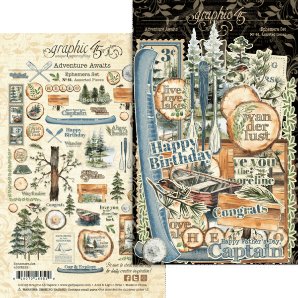 Graphic 45 Adventure Awaits Ephemera Set