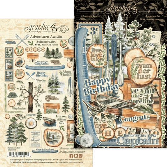 Graphic 45 Adventure Awaits Ephemera Set