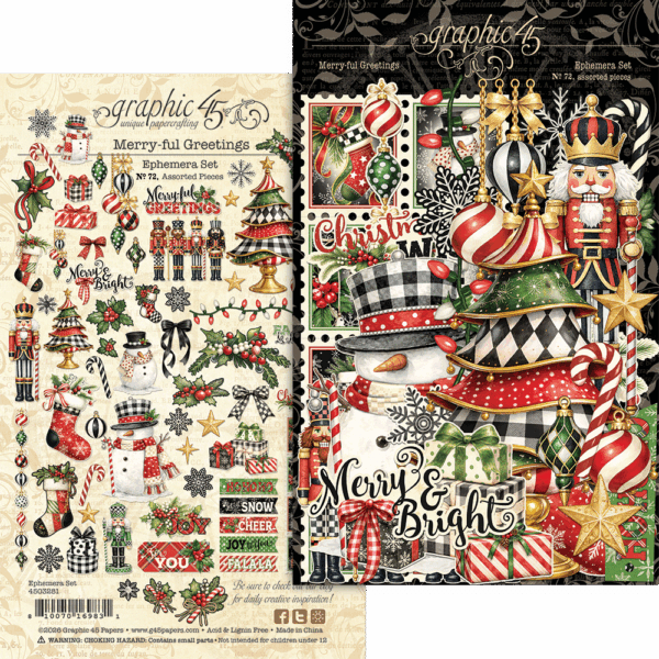 Graphic 45 Merry-ful Greetings Ephemera Set
