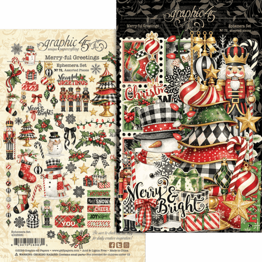 Graphic 45 Merry-ful Greetings Ephemera Set