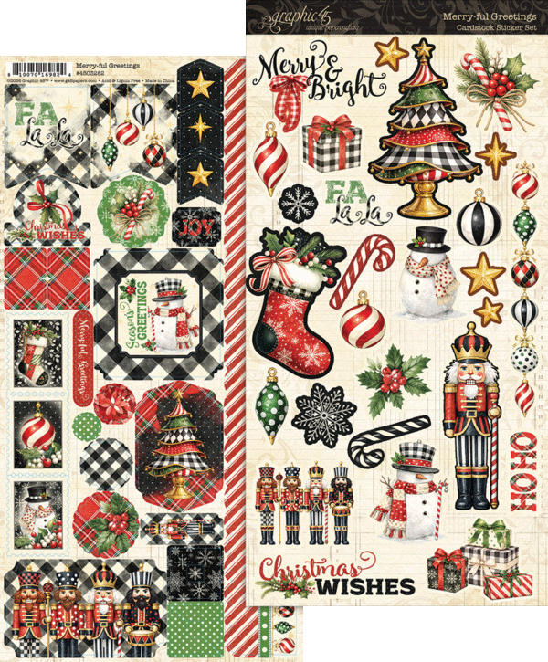 Graphic 45 Merry-ful Greetings Sticker Set