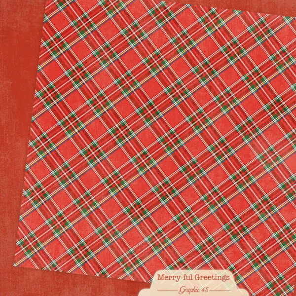 Graphic 45 Merry-ful Greetings 12×12 Plaids & Stripes Pack
