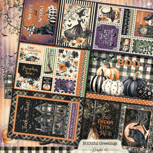 Graphic 45 Bootiful Greetings 12x12 Cardstock by the Sheet