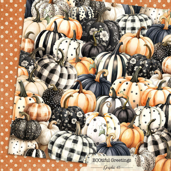 Graphic 45 Bootiful Greetings 12x12 Cardstock by the Sheet
