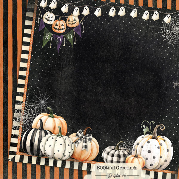 Graphic 45 Bootiful Greetings 12x12 Cardstock by the Sheet