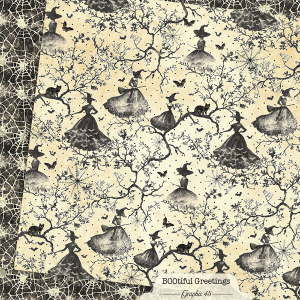 Graphic 45 Bootiful Greetings 12x12 Cardstock by the Sheet