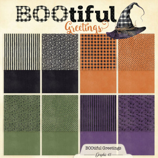 Graphic 45 BOOtiful Greetings 12×12 Patterns & Solids Pack