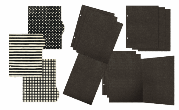 Graphic 45 Check Binder Album with Interactive Pages — Black