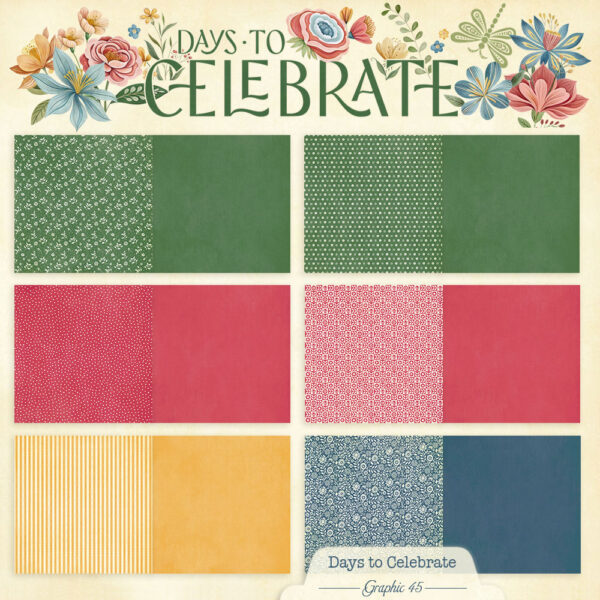 Graphic 45 Days to Celebrate 12x12 Patterns & Solids Pack
