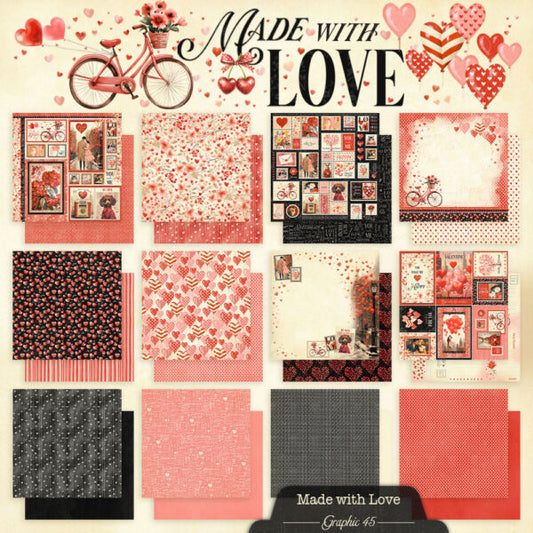 Graphic 45 Made with Love 12×12 Collection Pack