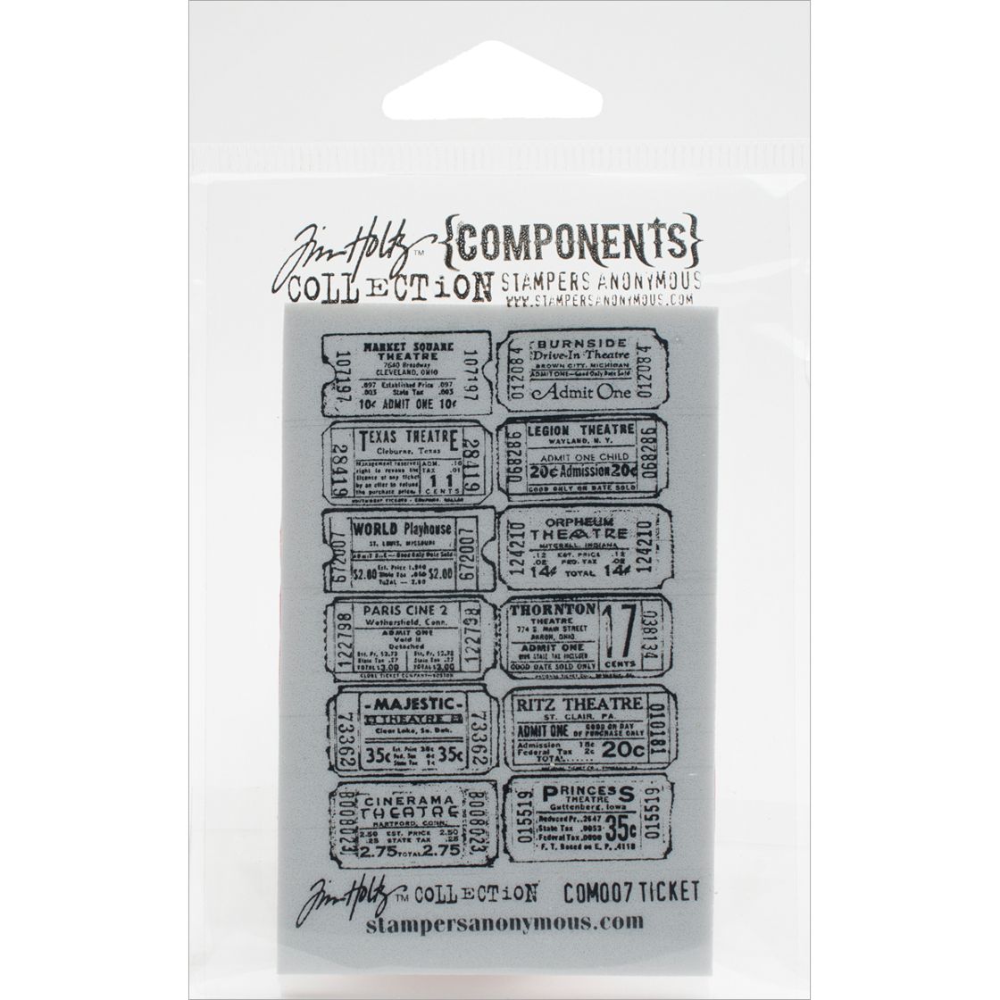 Stampers Anonymous Ticket Tim Holtz Cling Stamp 2.5"X3.5"