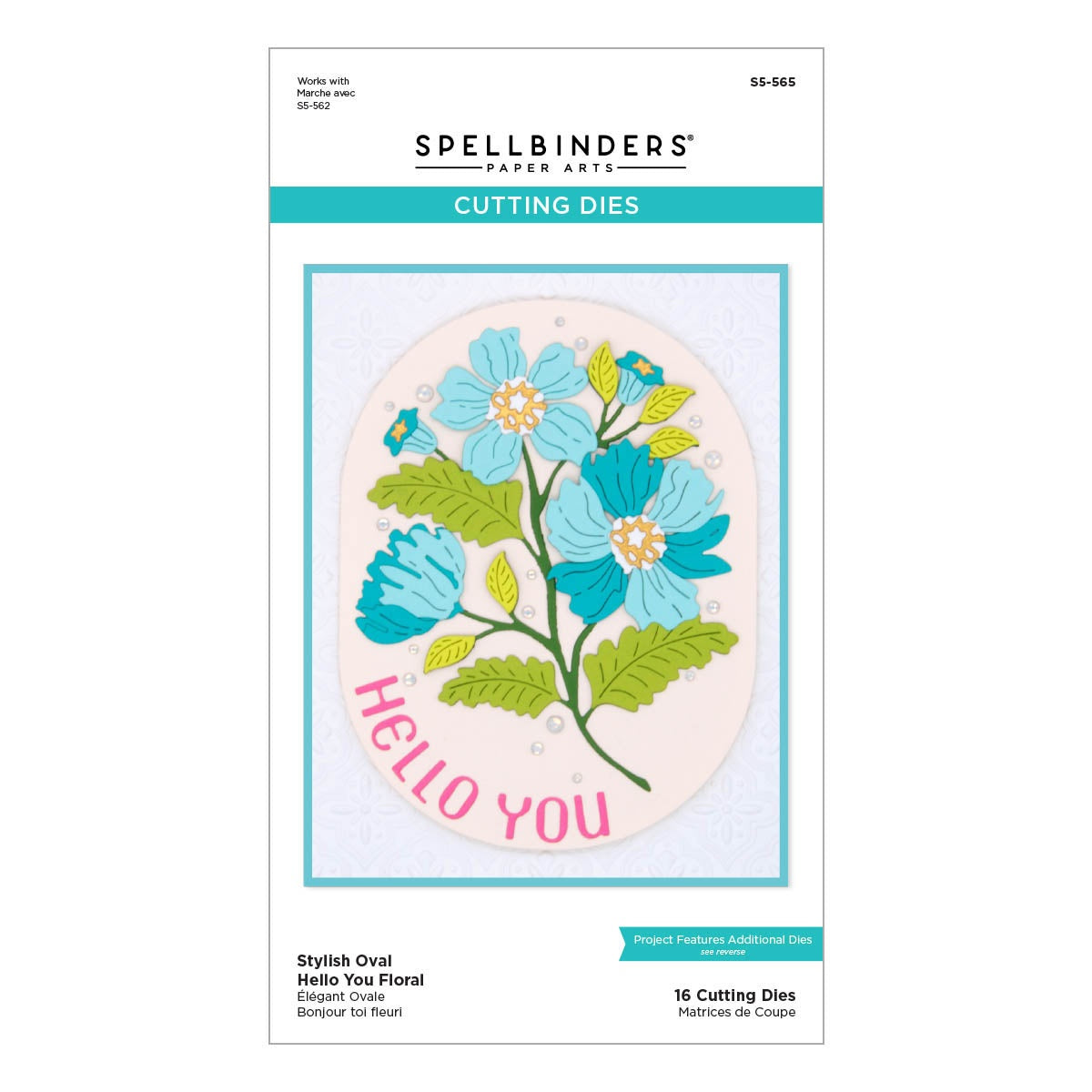 Spellbinders Stylish Oval Hello You Floral Etched Dies
