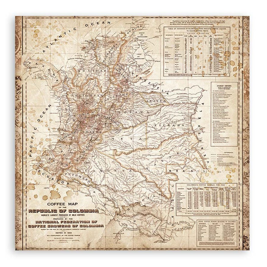 Stamperia Coffee & Chocolate Maxi Backgrounds Double-Sided Paper Pad