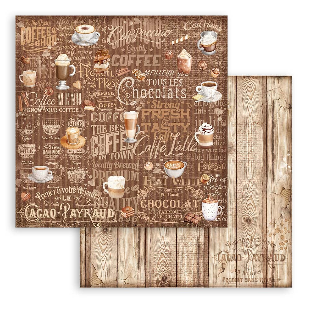 Stamperia Coffee & Chocolate Maxi Backgrounds Double-Sided Paper Pad