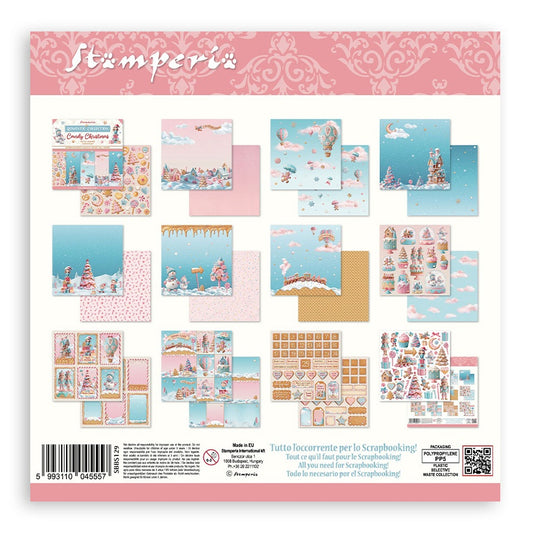 Stamperia Christmas Candy Pad 8"X8" 10/Pkg