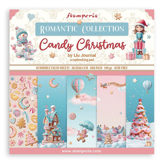 Stamperia Christmas Candy Pad 8"X8" 10/Pkg