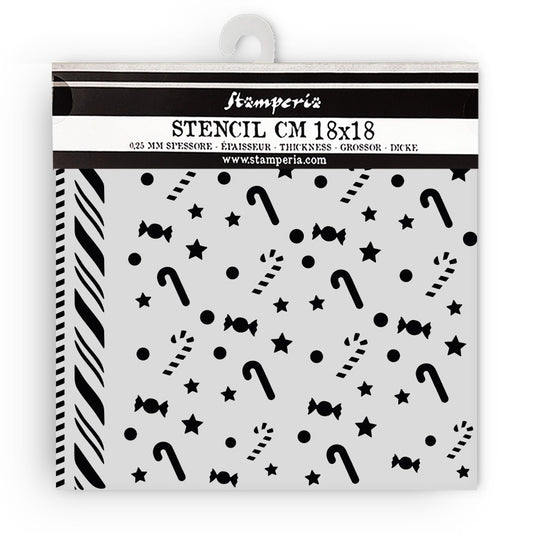 Stamperia Candy Canes Patterned Stencil