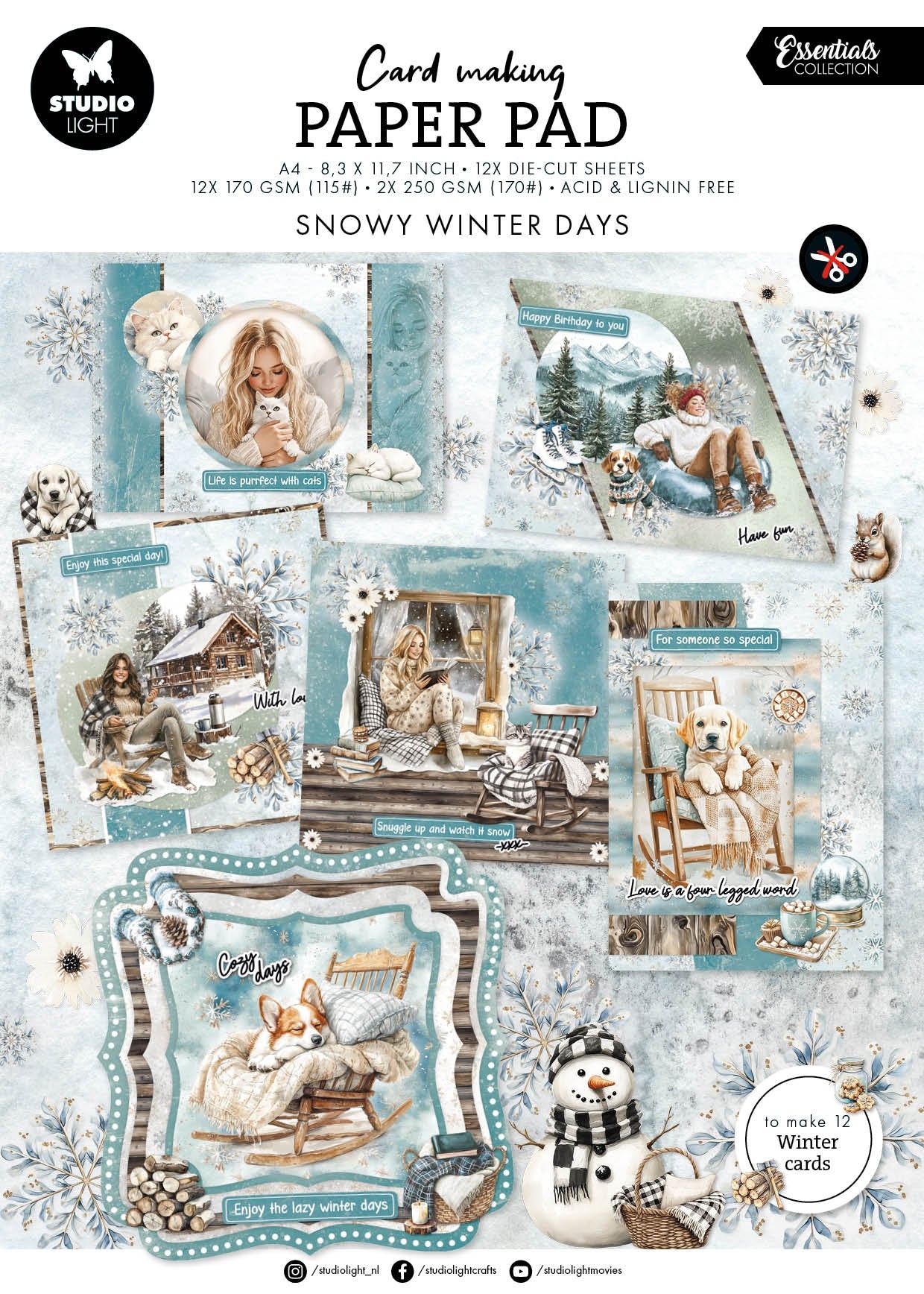 Studio Light Card Making Pad Snowy Winter Days