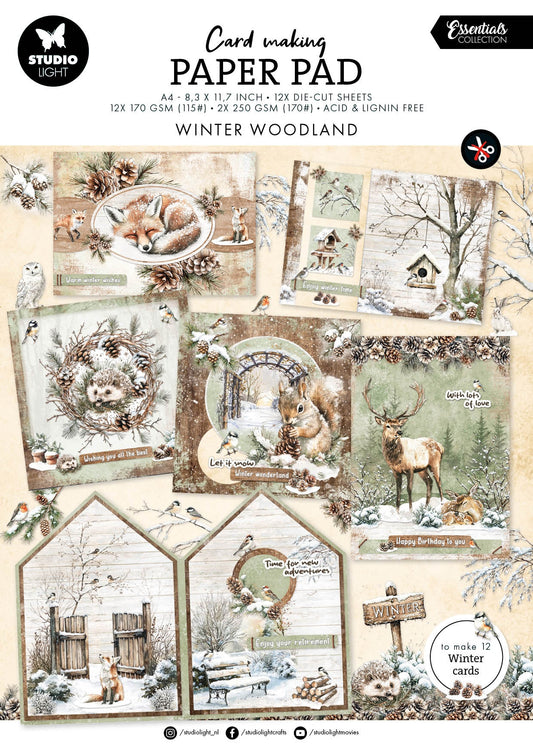 Studio Light Card Making Pad Winter Woodland