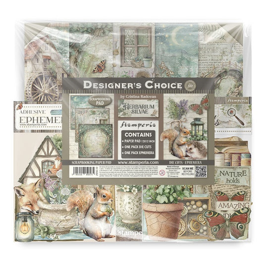 Stamperia Herbarium Silvae Pad, Die Cuts And Ephemera