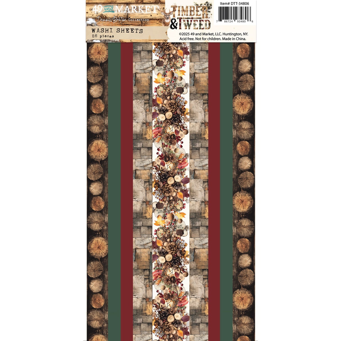 49 And Market Washi Tape Sheets - Timber and Tweed