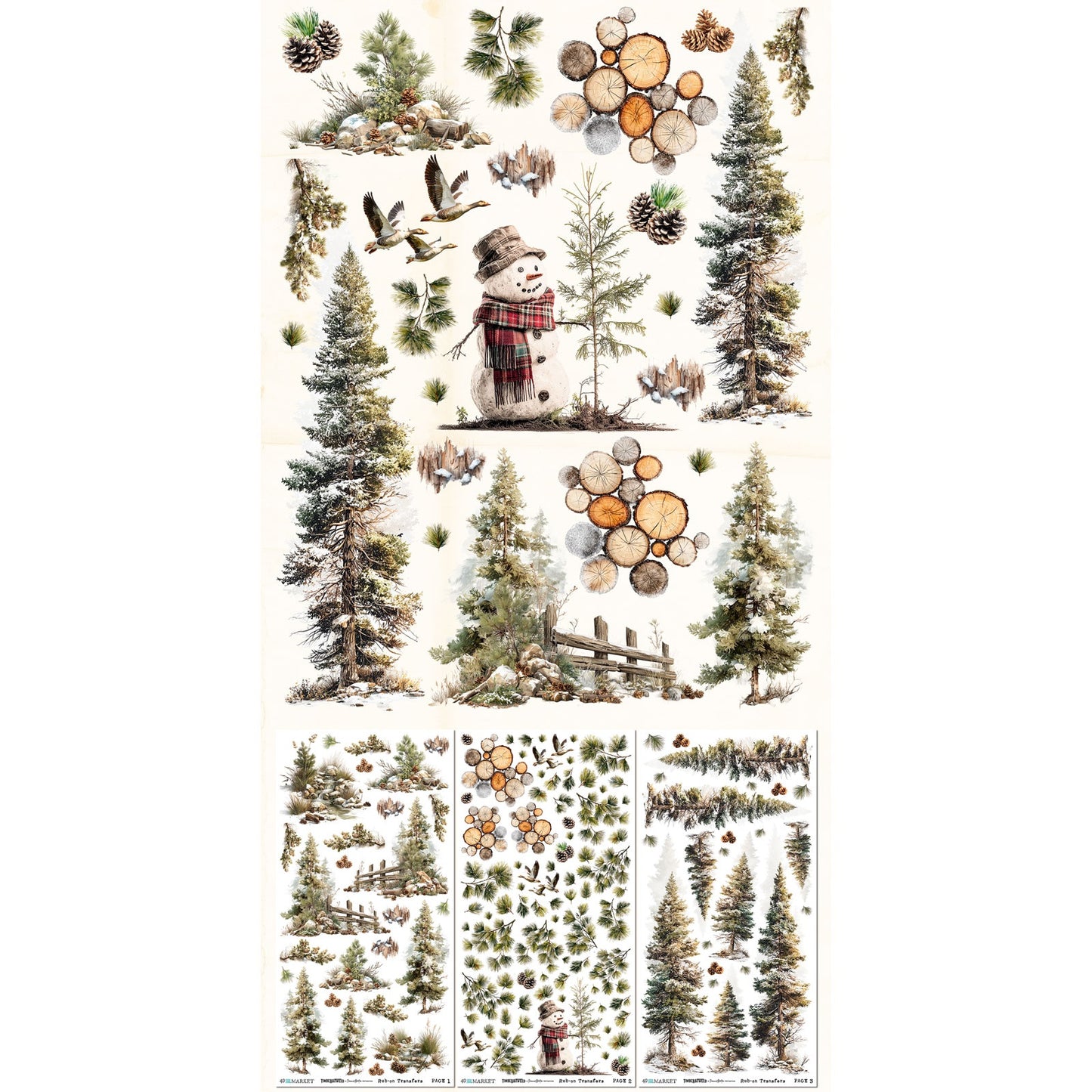 49 And Market Blendable Rub-On Transfer Set - Timber and Tweed