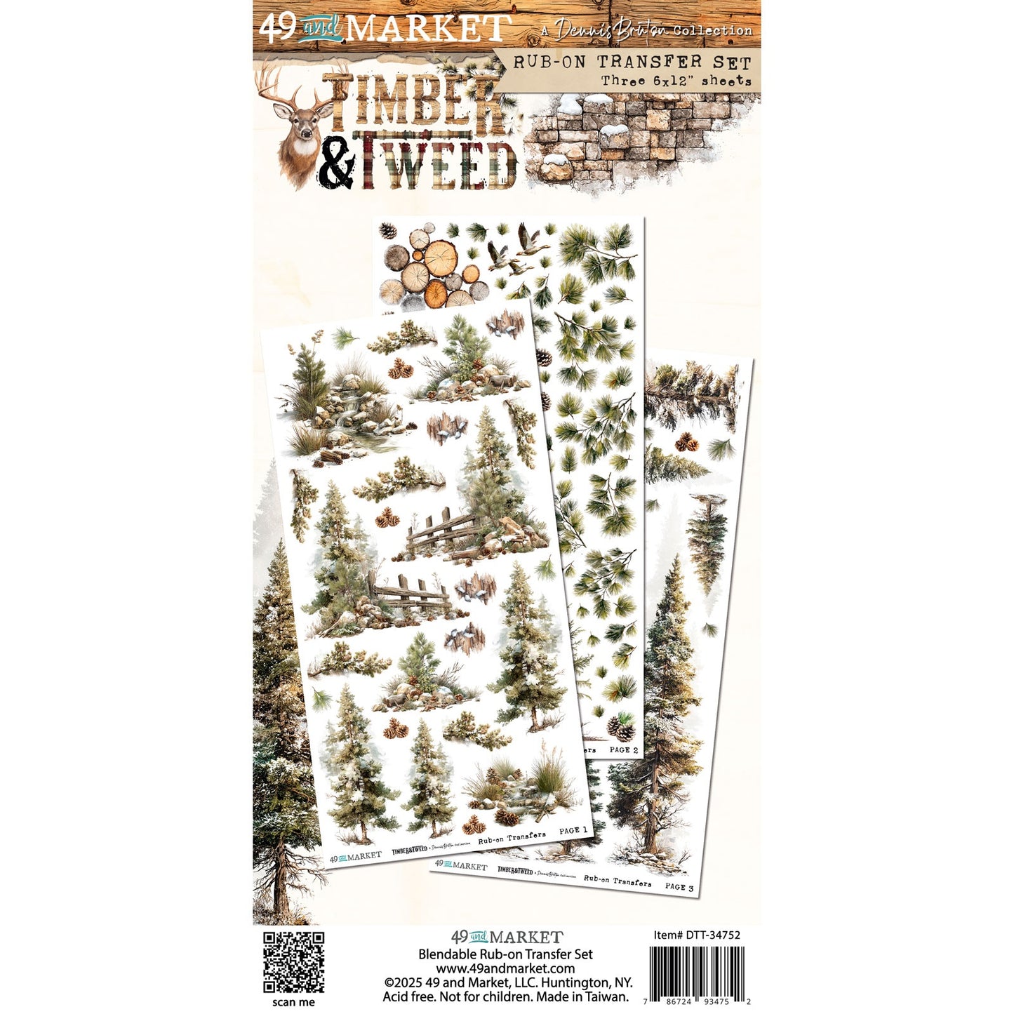 49 And Market Blendable Rub-On Transfer Set - Timber and Tweed