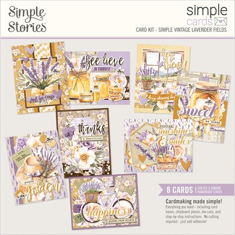 Simple Stories Simple Cards Card Kit - Vintage Lavender Fields