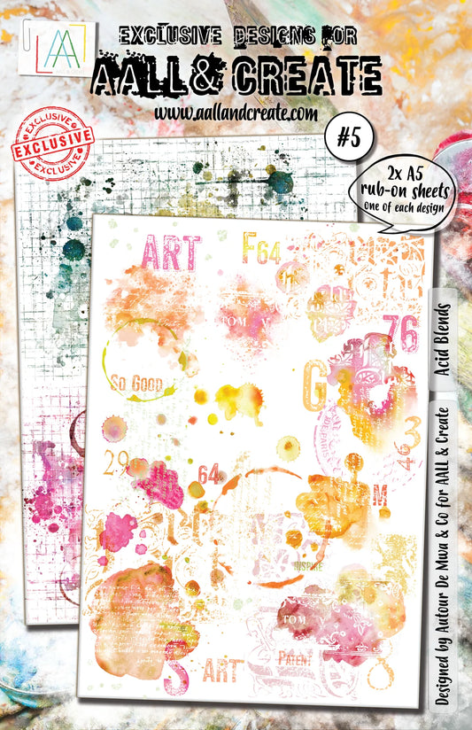 hodge podge of colorful rub ons - acid blends by AALL & Create