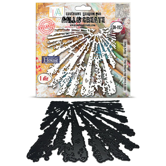 Burst ray corner die to cut paper and cards