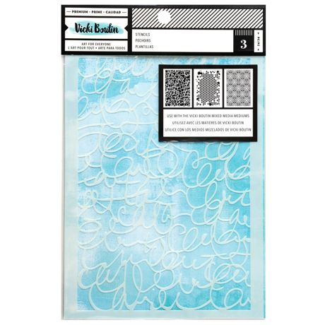 Packaged art tool with blue and white design on a white background