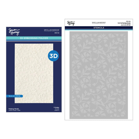 Two Spellbinders embossing folders with floral patterns on a white background